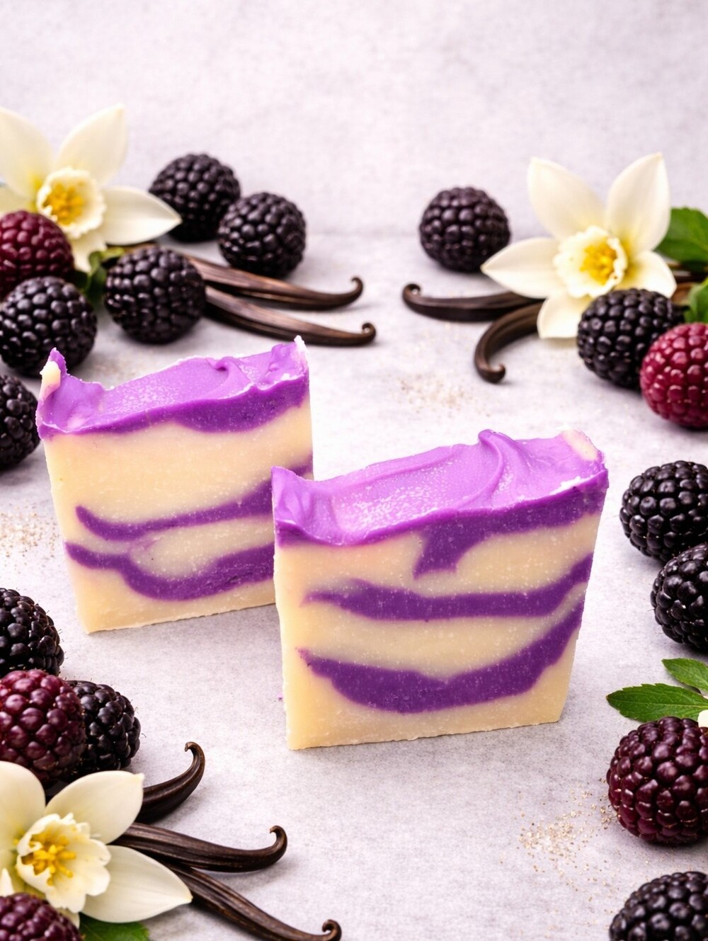 2 Bars Black Rasberry Vanilla Scented Handmade Soap